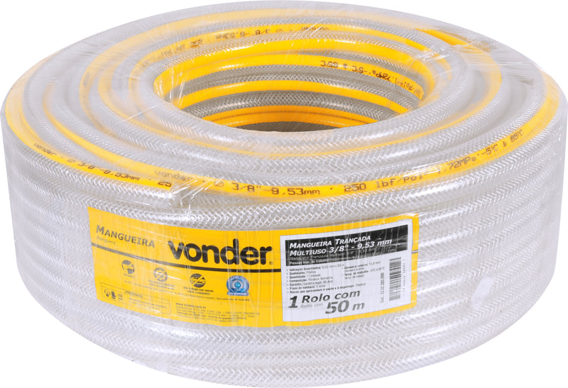 Mangueira PVC cristal trançada, multiuso, 250 libras, 3/8"